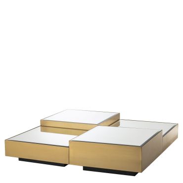 Esposito Brushed Brass Coffee Table - Set of 4