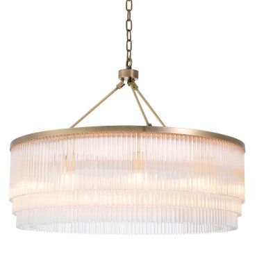Hector Large Brushed Brass Chandelier