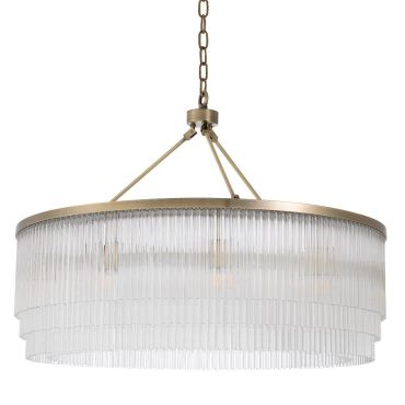 Hector Large Light Brushed Brass Chandelier
