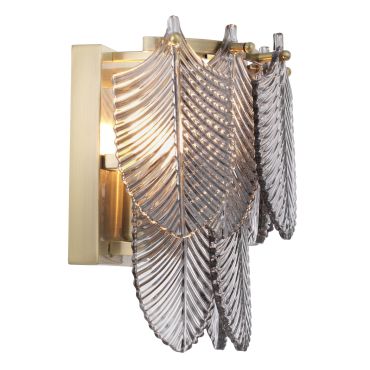 Verbier Light Brushed Brass & Smoked Glass Wall Lamp