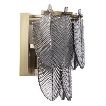 Verbier Light Brushed Brass & Smoked Glass Wall Lamp