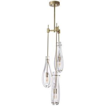 Bellano Small Light Brushed Brass Chandelier 