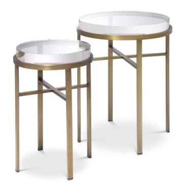 Hoxton Brushed Brass Side Tables - Set of 2