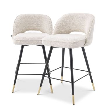 Cliff Boucle Cream Counter Stool - Set of 2