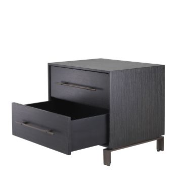 Canova Charcoal Grey Oak Bedside Table