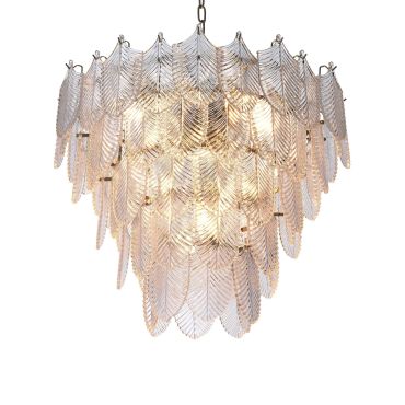Verbier Small Nickel & Clear Glass Chandelier
