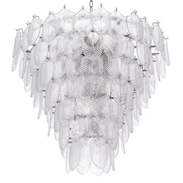 Verbier Large Nickel & Clear Glass Chandelier