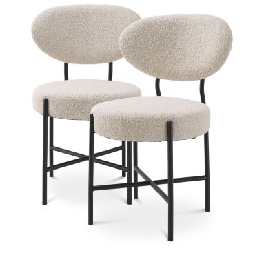 Vicq Boucle Cream Dining Chair - Set of 2