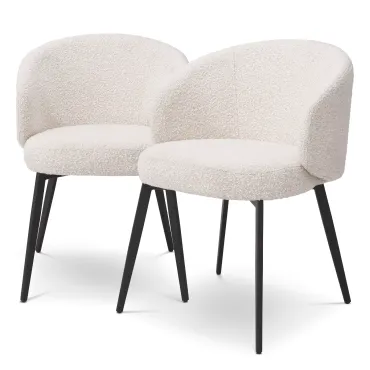 Lloyd Boucle Cream Dining Chair - Set of 2 with Arms