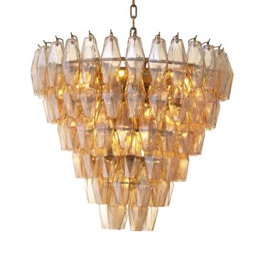 Benini Small Gold Glass Chandelier
