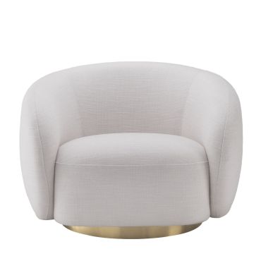Brice Avalon White Swivel Armchair