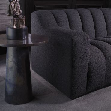 Kelly Large Boucle Black Sofa
