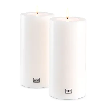Artificial Candle 12cm D x 25cm H - Set of 2