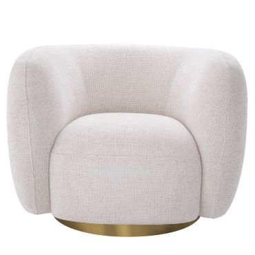 Roxy Lyssa Off White Swivel Armchair
