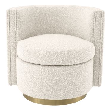Amanda Boucle Cream Swivel Chair