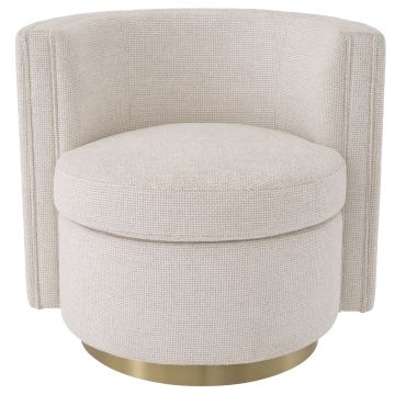 Amanda Lyssa Off White Swivel Armchair