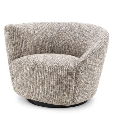 Colin Mademoiselle Beige Swivel Chair - Left