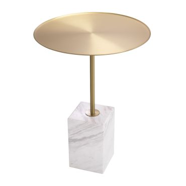 Cole White Marble Side Table