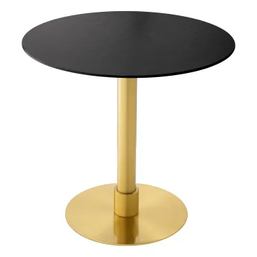 Terzo Brushed Brass Round Dining Table