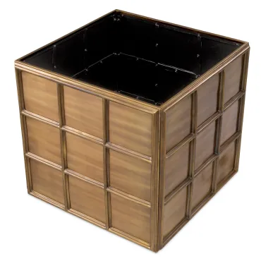 Grid Vintage Brass Large Planter