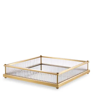 Cora Antique Brass Square Tray