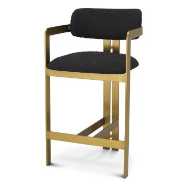 Donato Boucle Black Counter Stool
