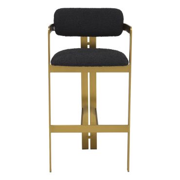 Donato Boucle Black Bar Stool