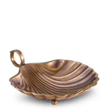 Shell Small Brass Finish Tray