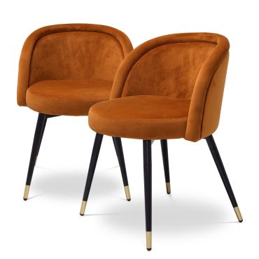 Chloe Savona Orange Dining Chair -  Set of 2