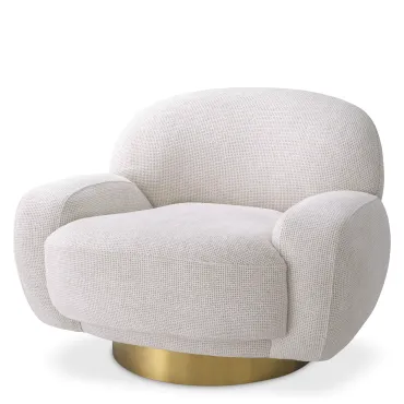Udine Lyssa Off-White Swivel Armchair