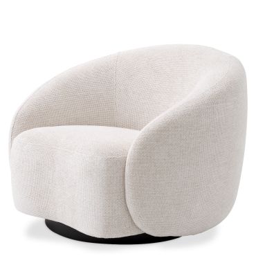Amore Lyssa Off White Swivel Armchair