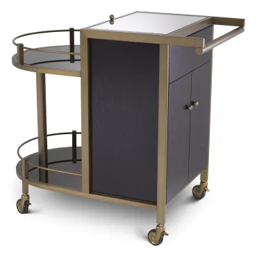 Bellini Brushed Brass Bar Cart