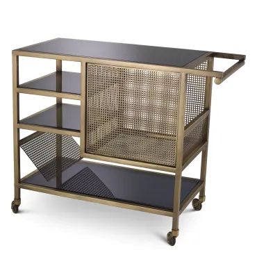 Sterling Vintage Brass Bar Cart