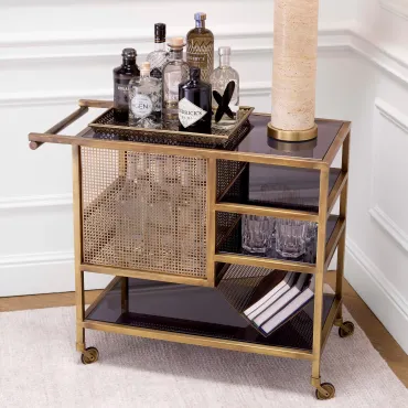 Sterling Vintage Brass Bar Cart