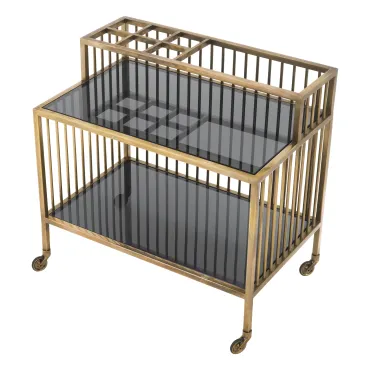 Rutherford Vintage Brass Bar Cart