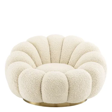 Mello Swivel Chair Faux Shearling