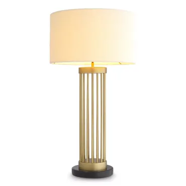 Condo Antique Brass & Boucle Table Lamp