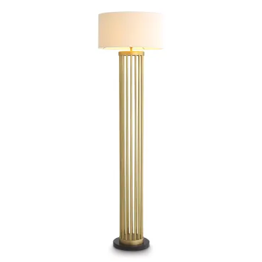 Condo Antique Brass & Boucle Floor Lamp