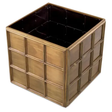 Grid Vintage Brass Medium Planter