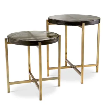 Haymann Vintage Brass Side Table - Set of 2