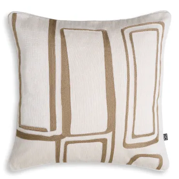Ribeira Beige and White Cushion