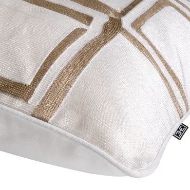 Ribeira Beige and White Cushion