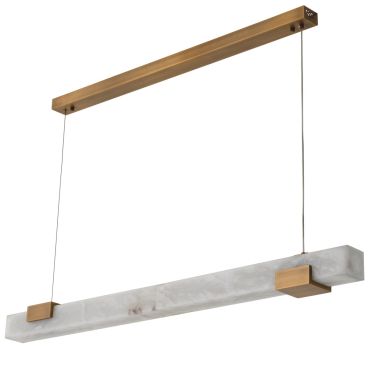 Furore Antique Brass & Alabaster Chandelier