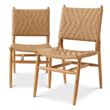 Laroc Natural Teak Outdoor Dining Chair - Set of 2