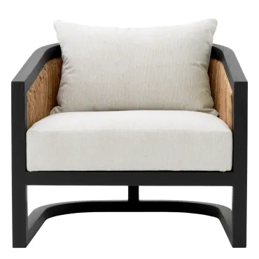 Aruba Classic Black & Natural Rattan Arm Chair 