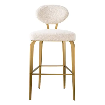 Dorrego Brushed Brass & Boucle Cream Bar Stool 