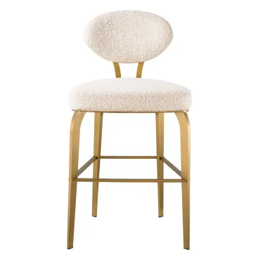 Dorrego Brushed Brass & Boucle Cream Counter Stool 