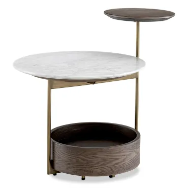 Faye Brushed Brass Side Table 