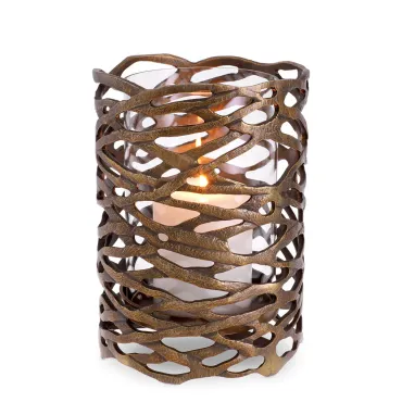 Lanai Vintage Brass Small Hurricane 