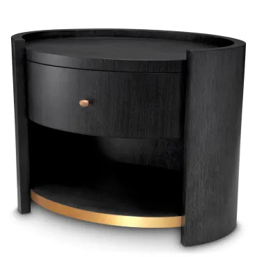 Rosemberg Charcoal Grey Oak Bedside Table 